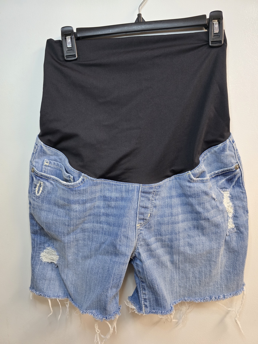 LOFT Maternity Distressed Jean Shorts Size 8 Cutoff